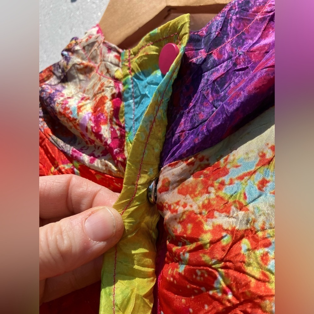 NWT UBU Clothing Co. Ibiza Abstract Hooded Crinkle Raincoat Jacket Size M - Picture 12 of 15